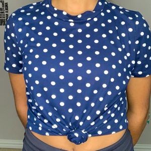Cute blue pocadot croptop